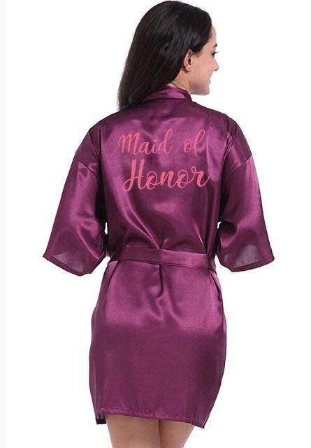 sexy champagne robe bride kimono satin robe women Bathrobe wedding robe sister mother of the bride groom bridesmaid robes