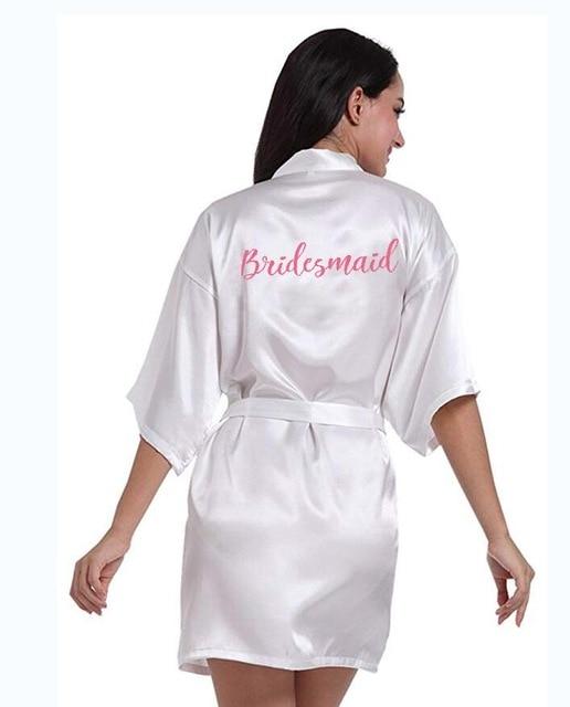 sexy champagne robe bride kimono satin robe women Bathrobe wedding robe sister mother of the bride groom bridesmaid robes