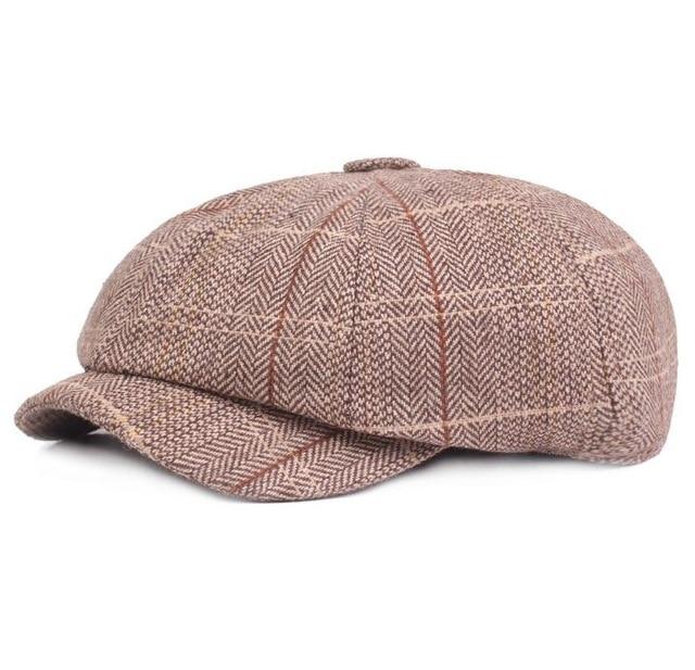 Tweed Gatsby Newsboy Cap spring autumn Hat for men Golf Driving Flat cap Berets men peaky blinders hat bone