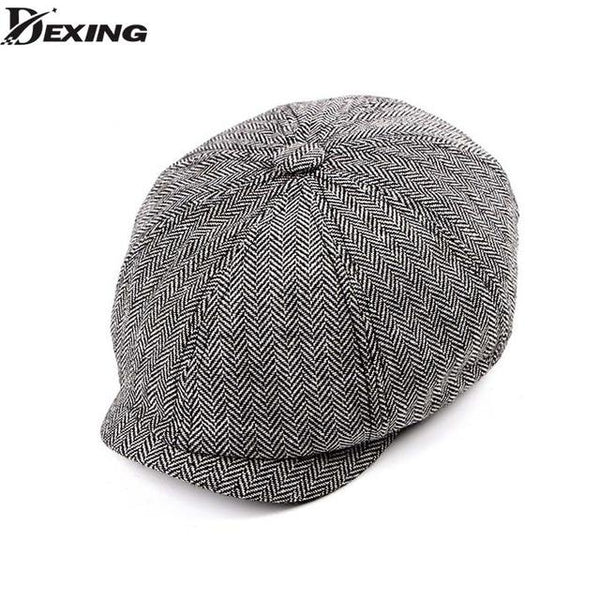 Tweed Gatsby Newsboy Cap spring autumn Hat for men Golf Driving Flat cap Berets men peaky blinders hat bone
