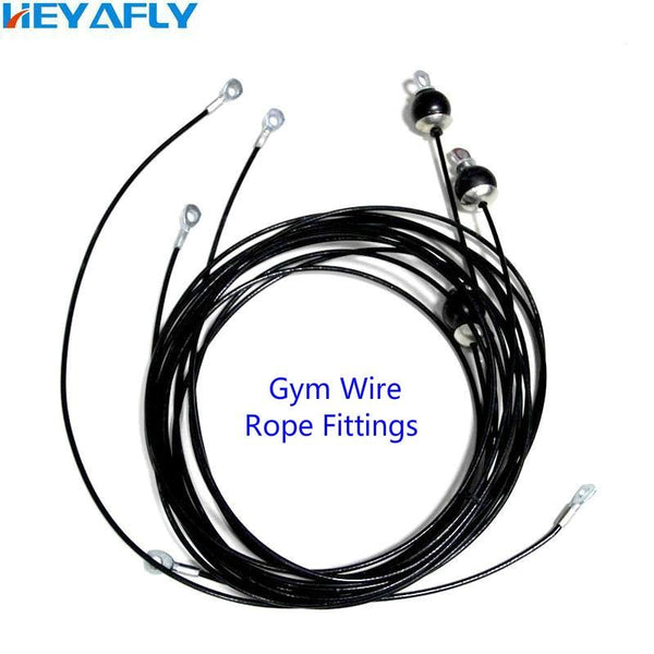 Fitness equipment accessories wirerope steel wire rope assemblies, 5mm/6mm wire and head accessories set. gym cable customize