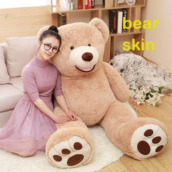 140CM to 200CM cheap giant unstuffed empty teddy bear bearskin coat soft big skin shell Semi-finished plush toys soft kid doll