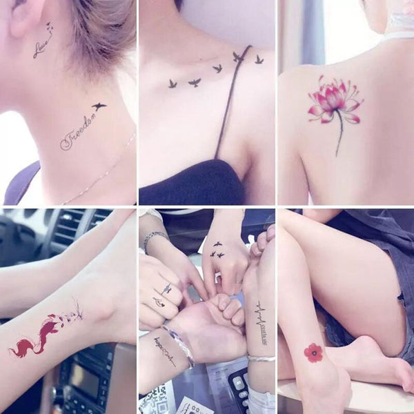 New 2018 30 sheets/set Classic Tattoo Waterfproof Fake Temporary Tattoo Sticker Body Cat Star Infinity Bird Tattoo Small