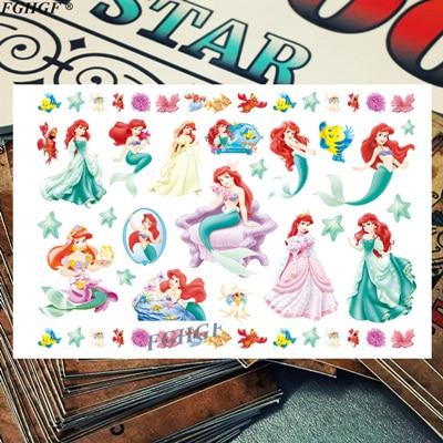 Cartoon cute Princess and pet Child Temporary Body Art Flash Tattoo Sticker 17*10cm Waterproof painless tattoo free shipping