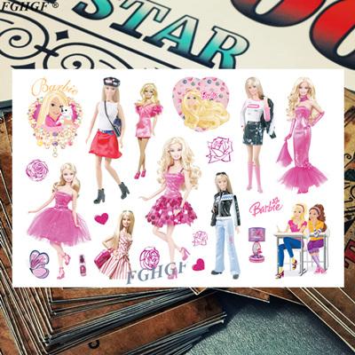 Cartoon cute Princess and pet Child Temporary Body Art Flash Tattoo Sticker 17*10cm Waterproof painless tattoo free shipping