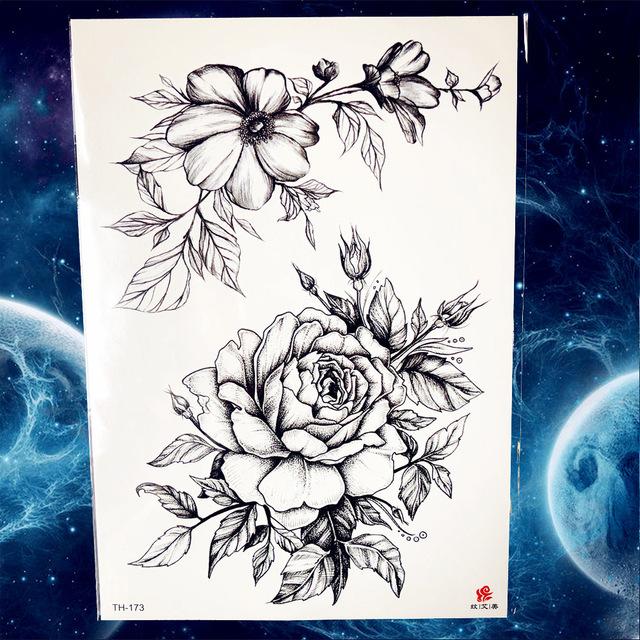 Black Diamond Geometry Owl Temporary Tattoo Sticker WOmen Fake Henna Waterproof Tattoo Decals 21*15CM Crystal Body Art ARm Tatoo