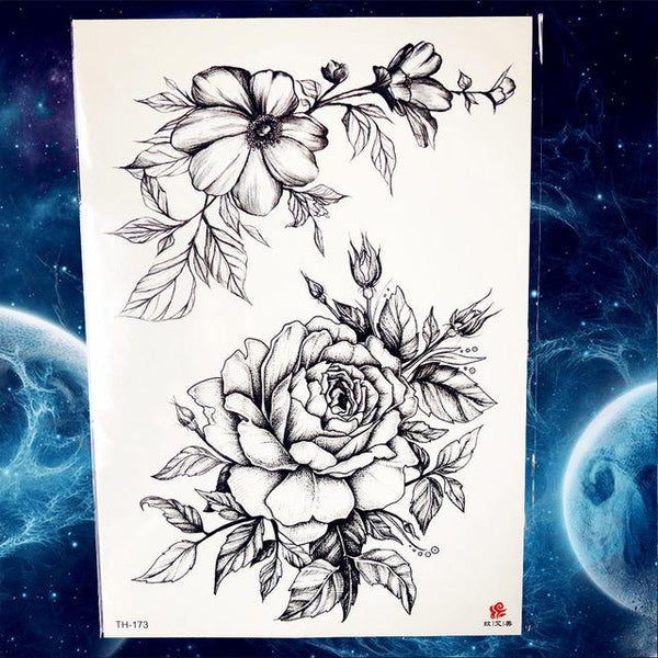 Black Diamond Geometry Owl Temporary Tattoo Sticker WOmen Fake Henna Waterproof Tattoo Decals 21*15CM Crystal Body Art ARm Tatoo
