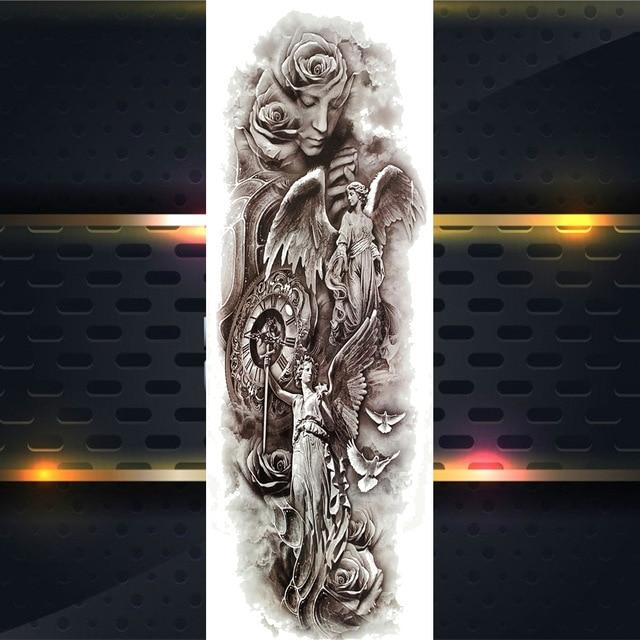 Sexy Wolf Full Flower Arm Temporary Tattoo Stickers For Men Body Art Sleeve Tattoo Decals Girl Women Waterproof Tatoo Fox Legs