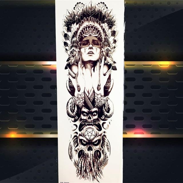 Sexy Wolf Full Flower Arm Temporary Tattoo Stickers For Men Body Art Sleeve Tattoo Decals Girl Women Waterproof Tatoo Fox Legs
