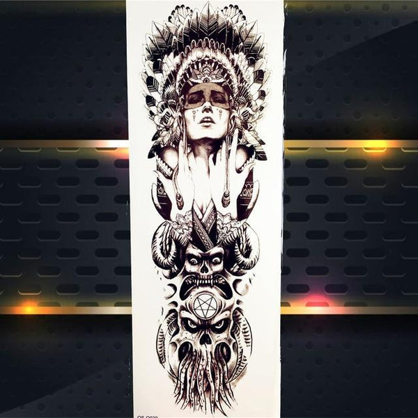 Sexy Wolf Full Flower Arm Temporary Tattoo Stickers For Men Body Art Sleeve Tattoo Decals Girl Women Waterproof Tatoo Fox Legs