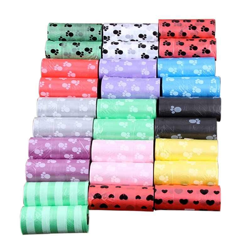 Urijk 5/10/20/30 Rolls Portable Degradable Waste Poop Bags Clean Up Garbage Bag Pet Cleaning Pick Up Clean Bag Pets Supplies