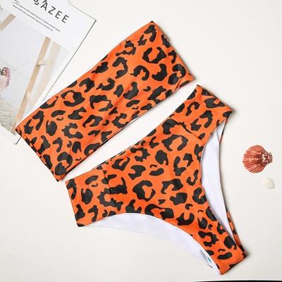 Sexy Bandeau Bikini 2019 Women Bikini Set Print Swimwear Somen Bathing Suit Push Up Female Swimsuit Swimming Beach Wear