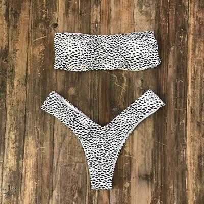 Sexy Bandeau Bikini 2019 Women Bikini Set Print Swimwear Somen Bathing Suit Push Up Female Swimsuit Swimming Beach Wear