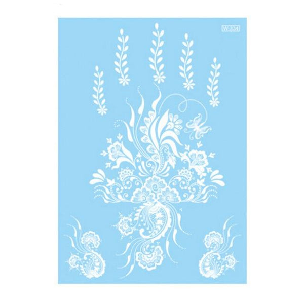 Lace Tattoo Sticker White Lace Necklace Flower Left Temporary Tattoo Sticker Body Art Paint Waterproof For Wedding