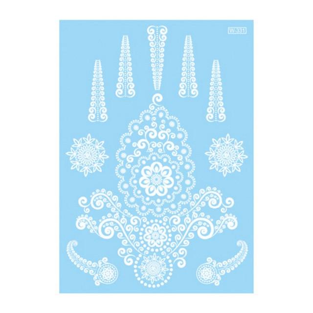 Lace Tattoo Sticker White Lace Necklace Flower Left Temporary Tattoo Sticker Body Art Paint Waterproof For Wedding