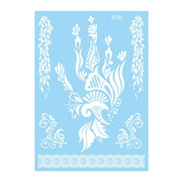 Lace Tattoo Sticker White Lace Necklace Flower Left Temporary Tattoo Sticker Body Art Paint Waterproof For Wedding