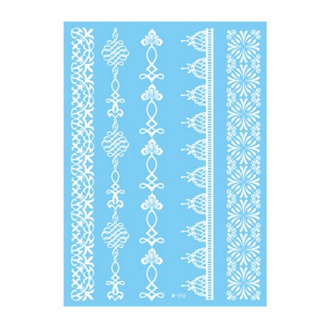 Lace Tattoo Sticker White Lace Necklace Flower Left Temporary Tattoo Sticker Body Art Paint Waterproof For Wedding