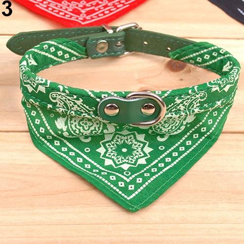 Fashion Adjustable Pet Dog Cat Bandana Scarf Collar Leather Printed Neckerchief Pet Ties Pet Supplies For Chihuahua Puppy Pet