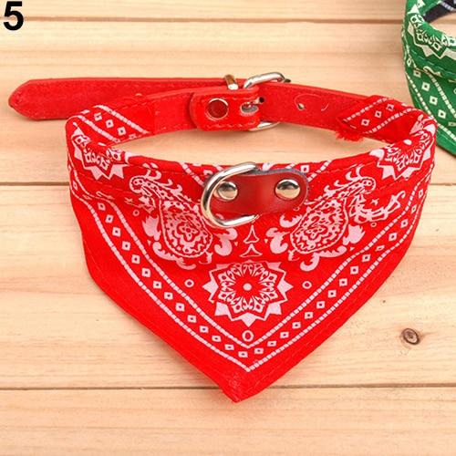 Fashion Adjustable Pet Dog Cat Bandana Scarf Collar Leather Printed Neckerchief Pet Ties Pet Supplies For Chihuahua Puppy Pet