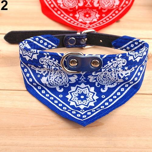 Fashion Adjustable Pet Dog Cat Bandana Scarf Collar Leather Printed Neckerchief Pet Ties Pet Supplies For Chihuahua Puppy Pet