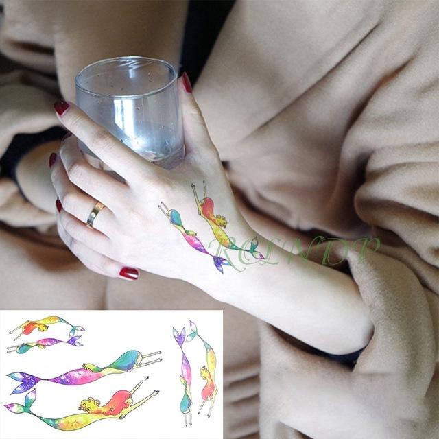Waterproof Temporary Tattoo cute squirrel fox dog snake animal tatto stickers flash tatoo fake tattoos for girl women lady 4