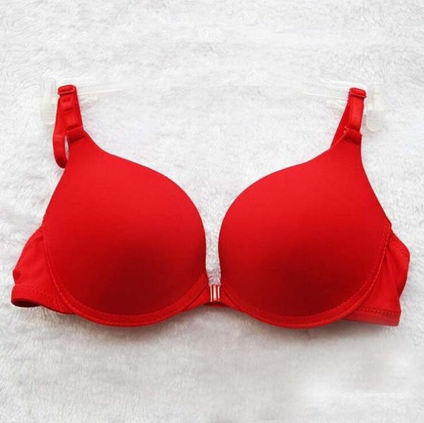 new fashion sexy simple push up bra front button candy color A B cup women underwear brassiere
