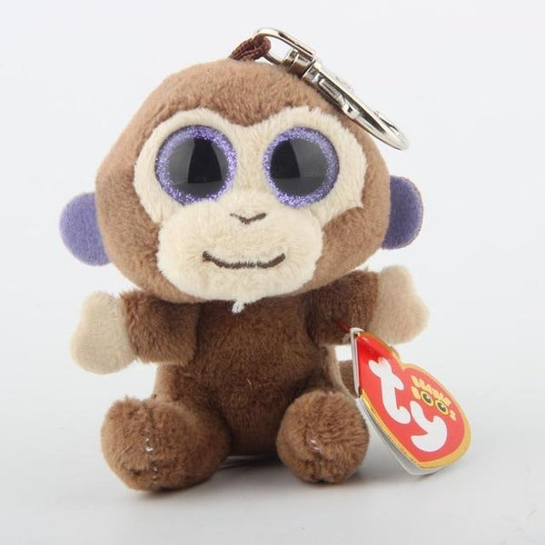 Ty Beanie Boos Big Eyes Plush Dog Keychain Doll Unicorn Penguin Leopard Owl Monkey Clip Toys 4" 10cm
