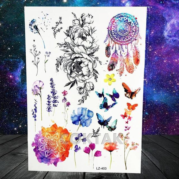 Large Black Henna Arm Tattoos Legs Bracelet India Mandala Flower Temporary Tattoo Mehndi Women Body Stickers Big Sexy Tattoo Art