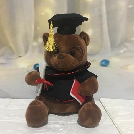 1pc 18cm/23cm Dr. Bear Plush Toy Stuffed Teddy Bear Animal Toys for Kids Funny Graduation Gift for Children Home Decor