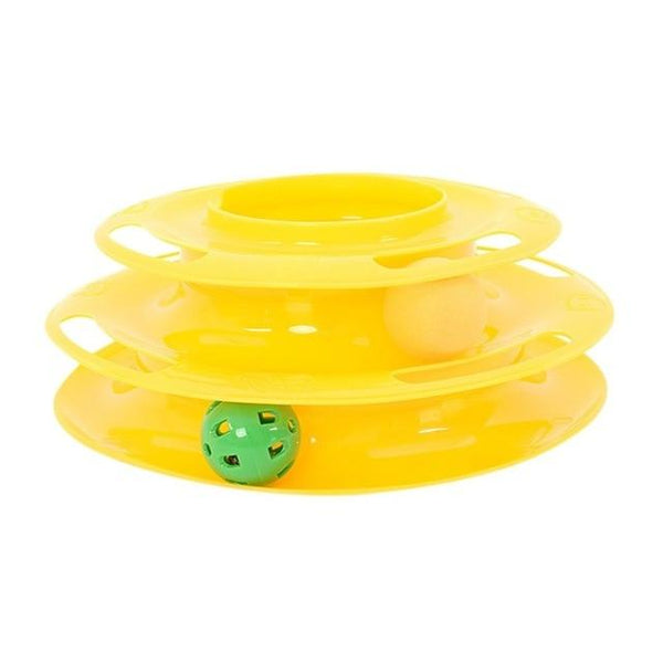 Three Levels pet cat toy Tower Tracks Disc cat Intelligence Amusement triple pay disc cat toys ball Training Amusement plate 201