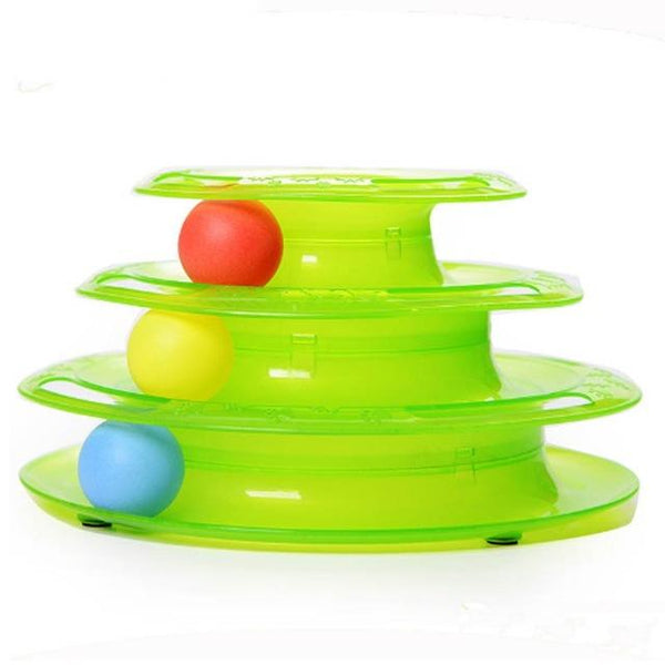 Three Levels pet cat toy Tower Tracks Disc cat Intelligence Amusement triple pay disc cat toys ball Training Amusement plate 201