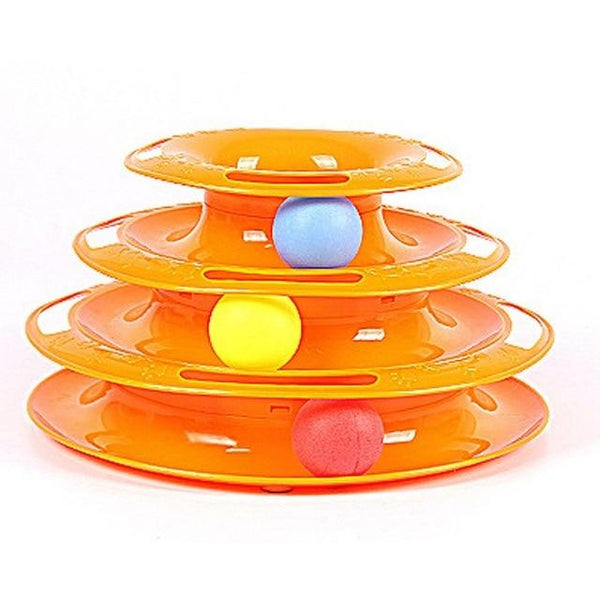 Three Levels pet cat toy Tower Tracks Disc cat Intelligence Amusement triple pay disc cat toys ball Training Amusement plate 201