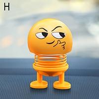 Car Interior Dashboard Decoration Creative Toys Cute Cartoon Funny Emoji Shaking Head Toys Car Ornament Smilely Car Accessories