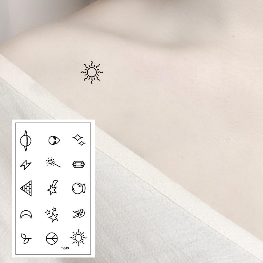 T-049 Multiple patte small pattern cool temporary tattoo sticker female simple line pattern body art new design fake male tattoo