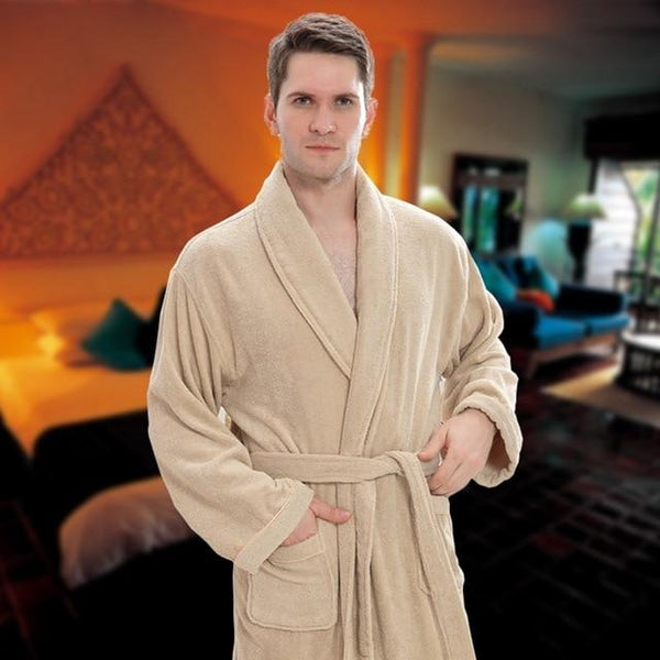 Men Bathrobe Cotton Towel Kimono Autumn Thick Warm Towel Fleece Terry Sleepwear Long Robe Hotel Spa Soft Long White Bath Robe