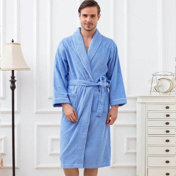 New Winter Bathrobe Men Towel Fleece Warm Soft Cotton Long Sleep Kimono Robe Bathrobe Male Dressing Gown Robes Plus Size XL