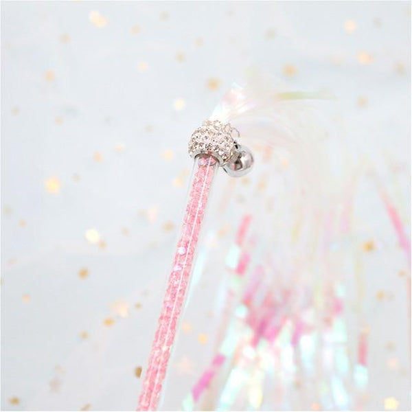Pet Toys Teasing Cute Wand Training Interactive Acrylic Teaser Funny Cat Stick Tassels Dangler Rod Kitten Feather Bell