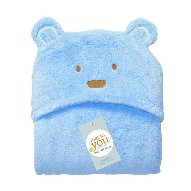 Lovely fleece baby bath towel cute animal shape kid hooded baby towel bathrobe cloak baby receiving blanket neonatal hold to be