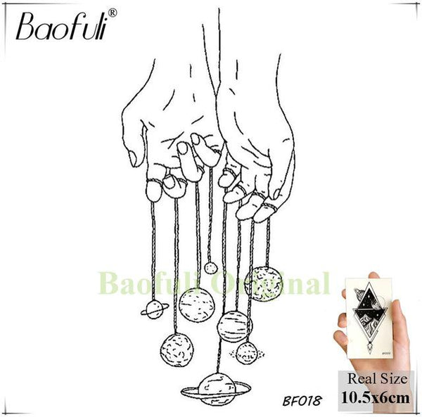 BAOFULI Hummingbird Petal Leaves Tree Temporary Tattoo Paper Flower Draw Black Tatoo Body Art Arm DIY Waterproof Tattoo Sticker