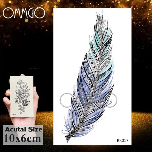 OMMGO Outspace Women Planet Brain Temporary Tattoo Sticker Waterproof Black Geometric Mountain Tatoos Body Art Fake Tattoo Paper