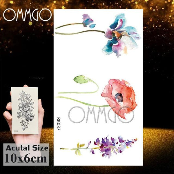 OMMGO Outspace Women Planet Brain Temporary Tattoo Sticker Waterproof Black Geometric Mountain Tatoos Body Art Fake Tattoo Paper