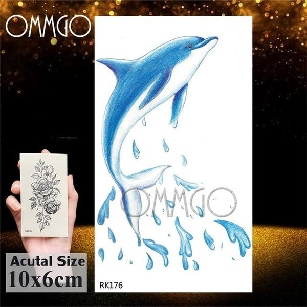 OMMGO Outspace Women Planet Brain Temporary Tattoo Sticker Waterproof Black Geometric Mountain Tatoos Body Art Fake Tattoo Paper