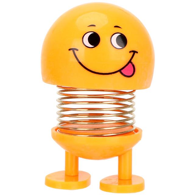 Funny Spring Dashboard Toy Car Ornaments Emoji Shaker Shaking Head Doll Auto Decors Interior Accessories
