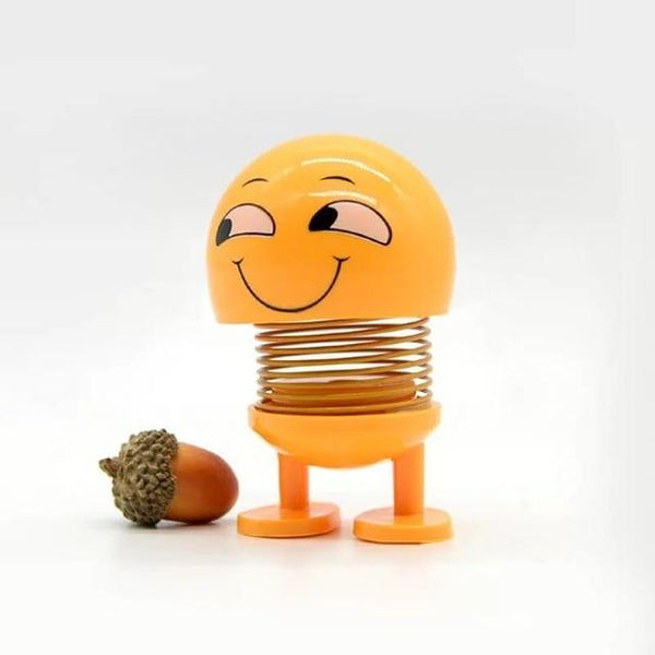 Borzecki Emoji Smile Funny Shaking Head Doll Toy Plastic Cartoon Funny Spring Model Ornaments car interior decoration