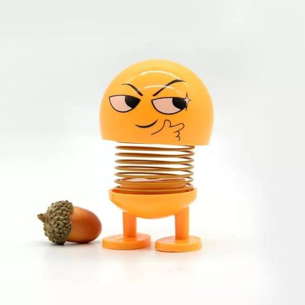 Borzecki Emoji Smile Funny Shaking Head Doll Toy Plastic Cartoon Funny Spring Model Ornaments car interior decoration