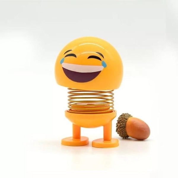 Borzecki Emoji Smile Funny Shaking Head Doll Toy Plastic Cartoon Funny Spring Model Ornaments car interior decoration