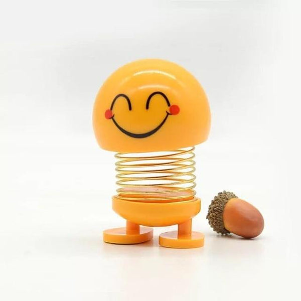 Borzecki Emoji Smile Funny Shaking Head Doll Toy Plastic Cartoon Funny Spring Model Ornaments car interior decoration