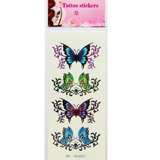 Waterproof Temporary Tattoos 3D Butterfly Flower Fake Tattoos Sticker