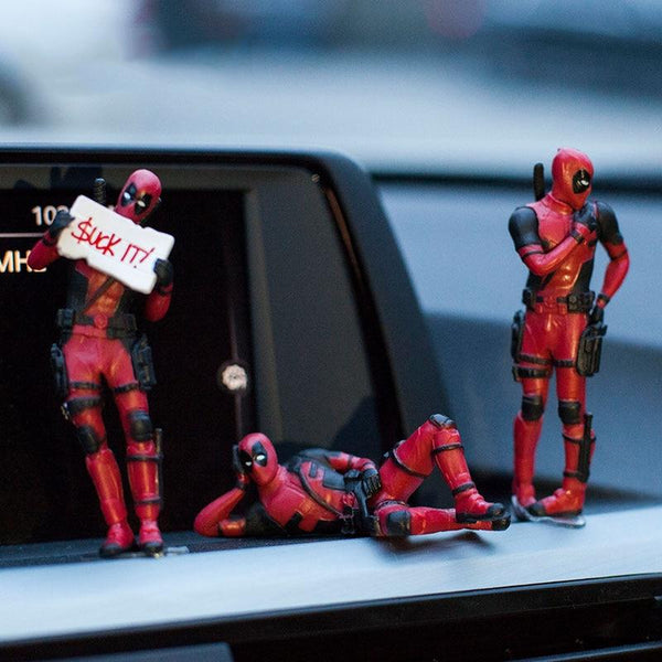 Marvel X-Men Deadpool Personality Car Ornament Action Figure Sitting Model Anime Mini Doll Car Decoration Car Accessories