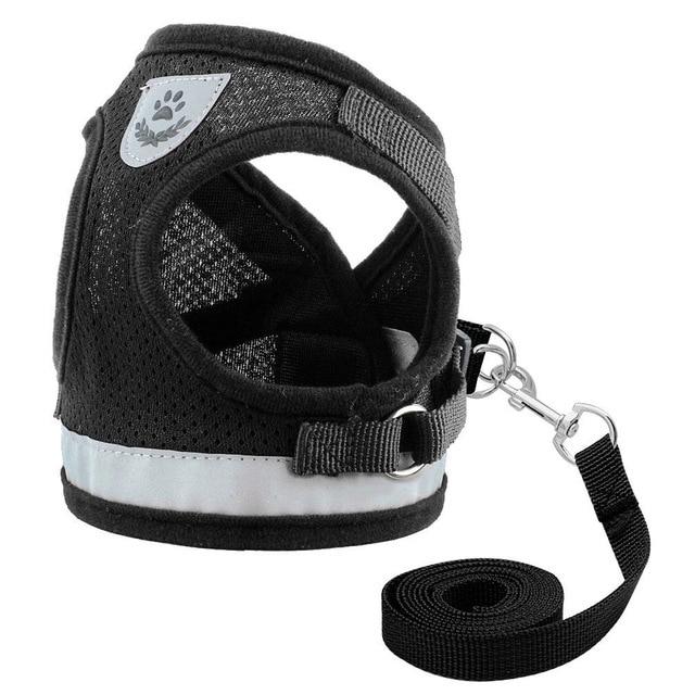 Mesh Puppy Pet Harness Small Dogs Cat Harness and Leash Reflective Adjustable Nylon Vest for Chihuahua Pug French Bulldog